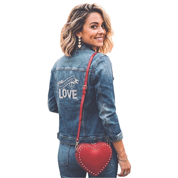 Lana Collection by Yossi Jackets & Blazers - Lana Collection by Yossi denim jean jacket all you need is love small EUC
